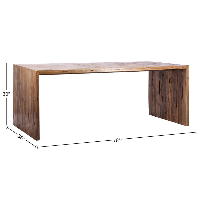 Chilton 78-Inch Rectangular Reclaimed Teak Waterfall Dining Table