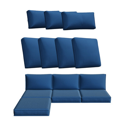 4" High-Density Fabric Outdoor Sectional Cushions (Set of 4)