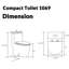 Toilette ronde monobloc compacte à double chasse (siège inclus)