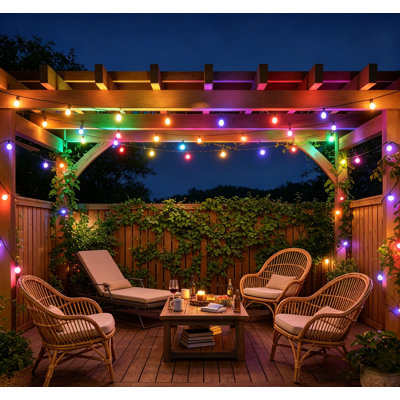 Outdoor String Lights 150 FT RGB IC Dimmable Shatterproof LED Bulbs
