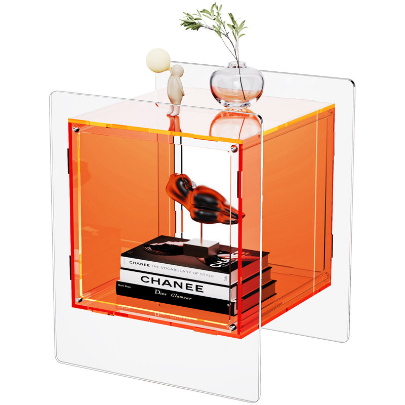 Samuelsson Acrylic Side Table, Nightstand Bedside Table, Orange