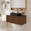 36" Walnut Wall-Mounted Bathroom Vanity Cabinet With Countertop, No Sink-125086492