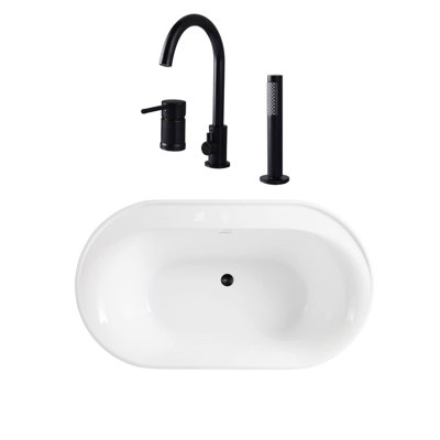 60'' x 32.50'' Freestanding Soaking Acrylic Bathtub