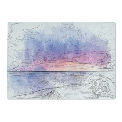 Tempered Glass a Beach in Spain Chopping Board