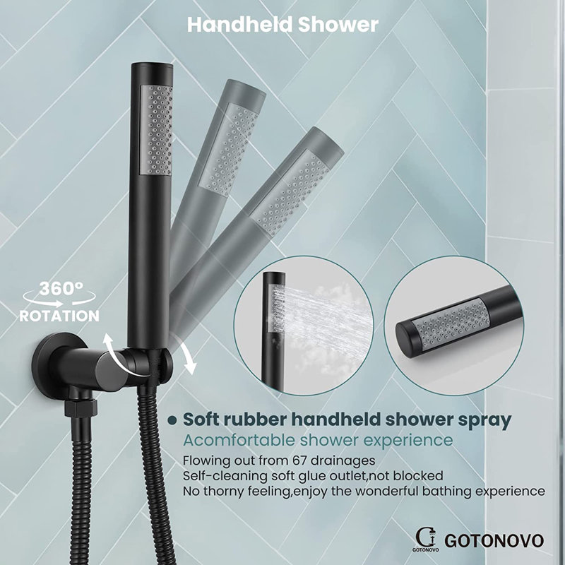 Système de douche noir mat