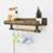 Industrial Rustic Floating Shelf With Rope Hanger And S-Hooks