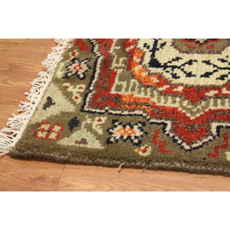 Geometric Kazak Handmade Wool Rug 2x3