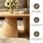 Table basse ronde de 99 cm (39 po) en bois naturel, table centrale moderne sur pied avec plateau en placage lisse pour salon