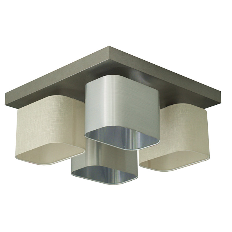 Gonzalez Semi Flush Mount, Silver/Cream transparent, Calvados