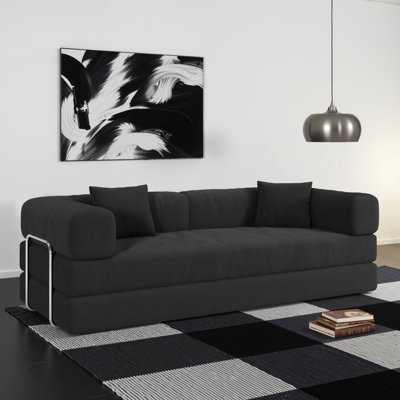 Convertible Memory Foam Sofa Modern Gray Comfort For Living Room And Bedroom