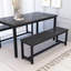 Ensemble de salle à manger 4 personnes Kaihlani, ensemble de salle à manger 3 pièces, ensemble de table de salle à manger avec 2 bancs (table de 47 po)-183855529