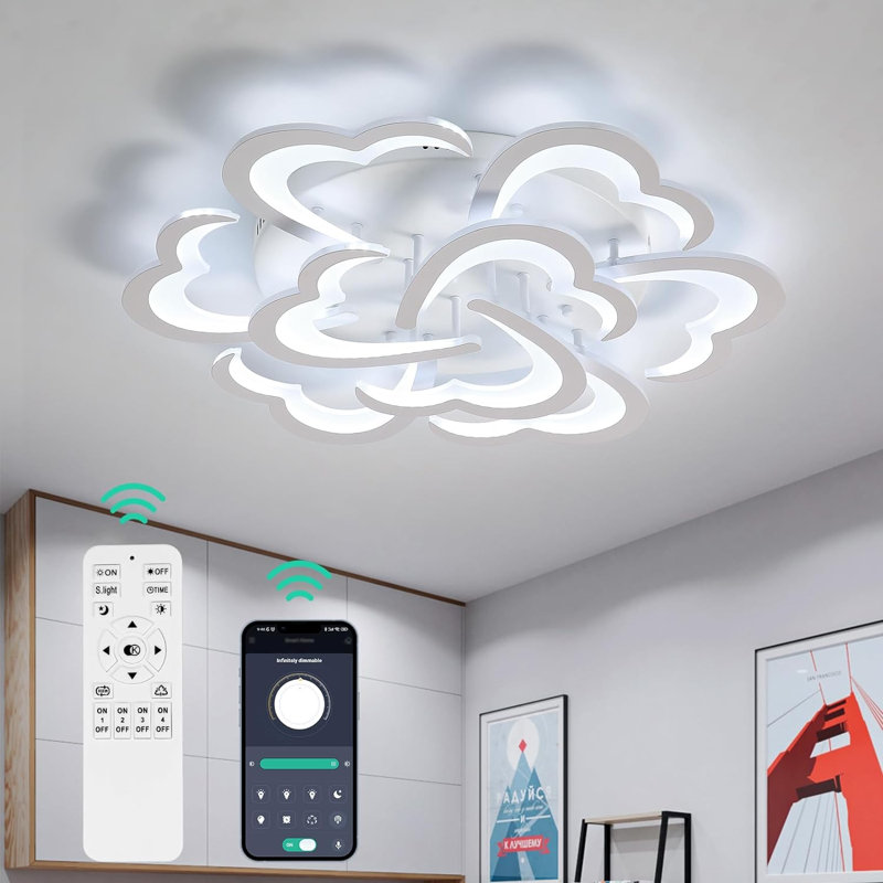 Darrika 8-Light Dimmable LED Flush Mount Ceiling Light