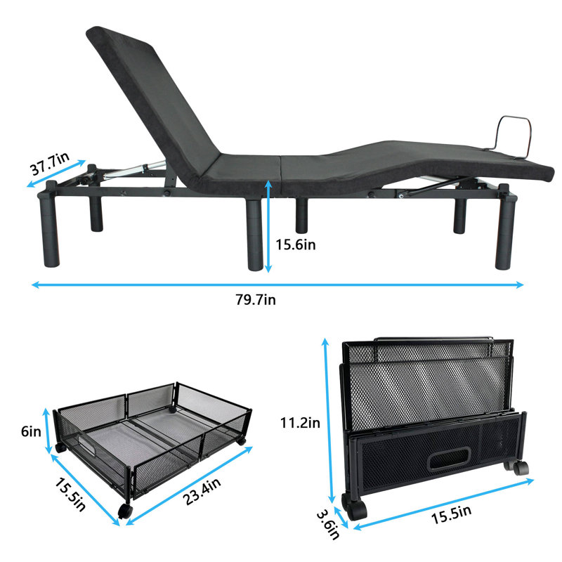 Twin XL   Adjustable bed frame with wireless remote control（Excluding mattresses）