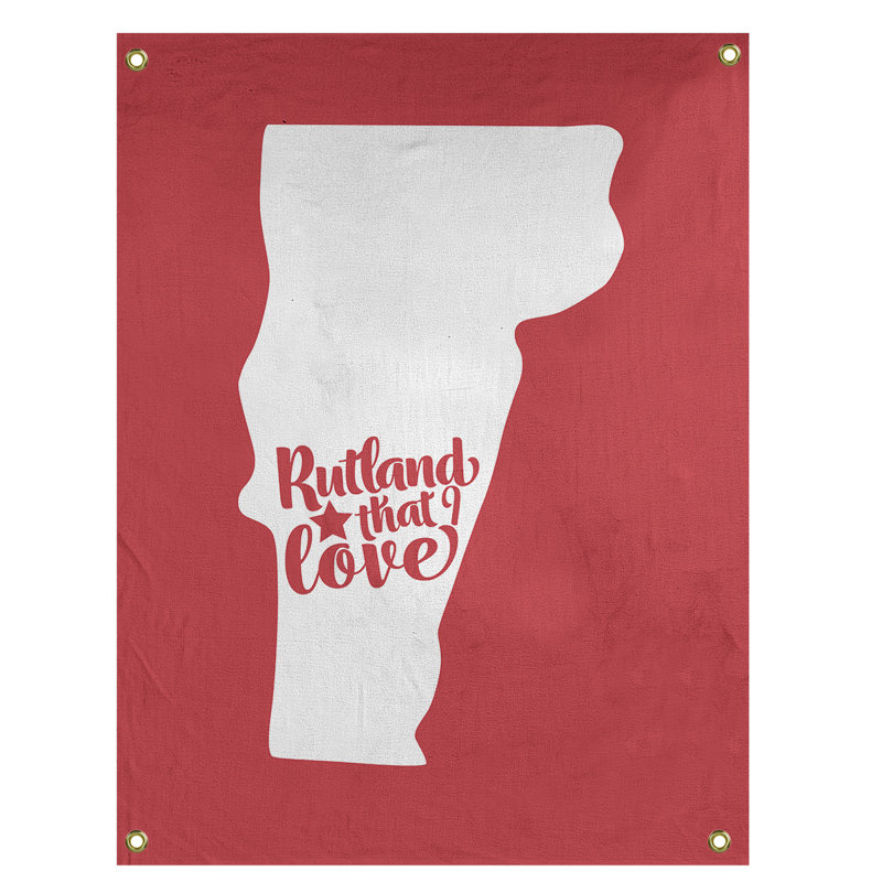 Tapisserie murale rutland vermont love, H 80 po x l 59 po, Rouge