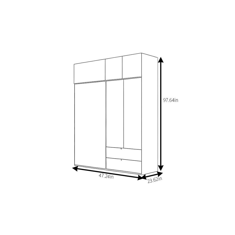 Garde-robe simple, tendance et haut de gamme, H 97,64 po x l 47,24 po x P 23,62 po