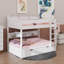 Lit superposé avec lit gigogne et tablettes de rangement intégrées, lit superposé en bois peu encombrant-1823852782-1823852781