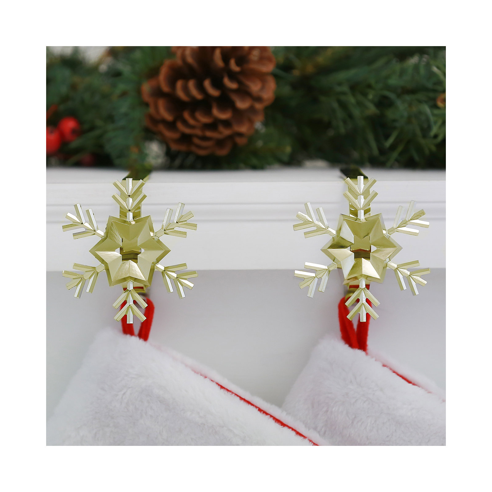 Original MantleClips™ Stocking Holder, Gold