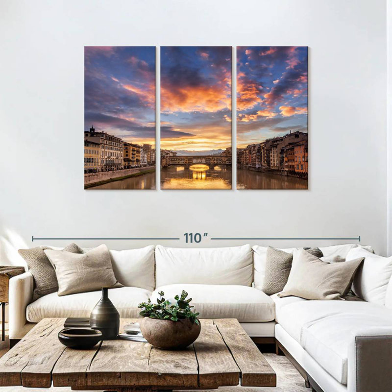 Lilie Sunrise Over Ponte Vecchio, 48" H x 74" W