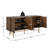 Shmuel Mid-Century Modern Wood Sideboard With Adjustable Storage And Gold Metal Base-1650935117
