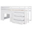 Lit mezzanine simple avec armoire et tablette - blanc-129123658
