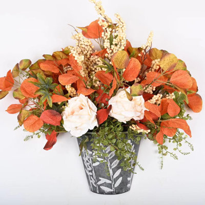 Arrangement floral de pivoines artificielles d'automne 24 po pour remplissage de vase 24 po