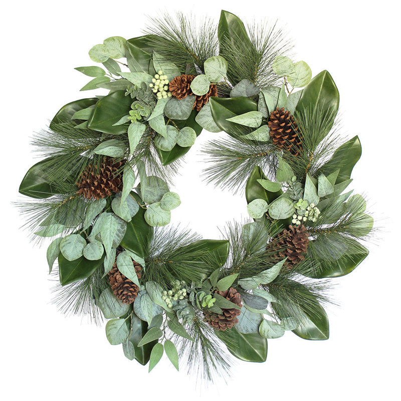 Garlands Wreaths MAGNOLIA EUCALYPTUS PINE 28IN