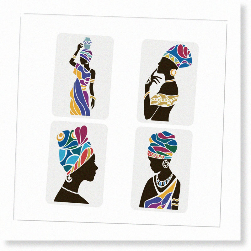 4PCS Tribal Wall Stencils