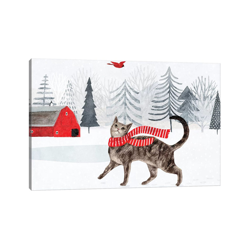 «Christmas Cats and Dogs» par Victoria Borges - impression sur toile tendue