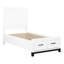 Lit plateforme simple en bois avec finition blanche et tiroirs de rangement profonds pour le décor de la chambre à coucher