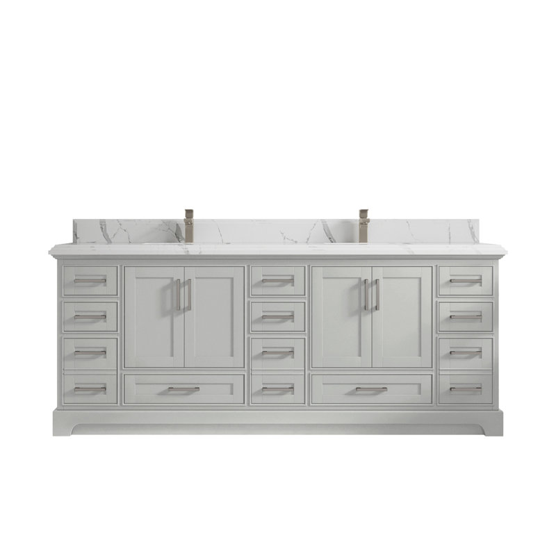 Ensemble de meuble-lavabo double 84 po, Calacatta Laza