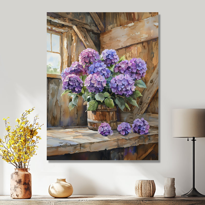 Art mural floral sur toile, impression de fleur botanique - composition florale de jardin, H 20 po x l 12 po, Toile tendue
