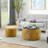 Round Storage Ottoman, 2 In 1 Function, Work As End Table And Ottoman,With Small Seat,Dark Yellow(25"X25"X14.7") Ow-1165592690