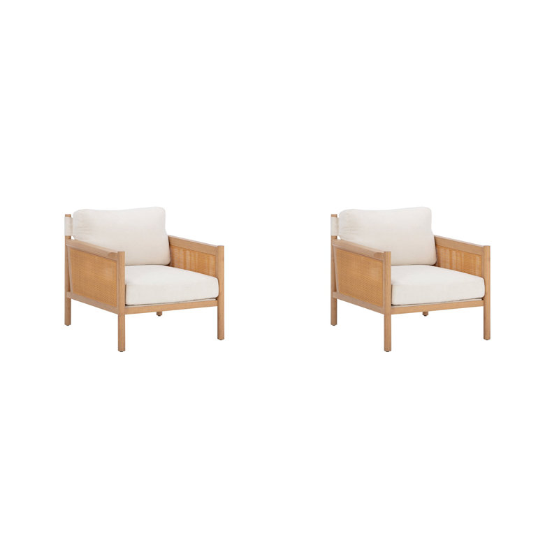 Fauteuil Boucle avec accoudoirs en rotin