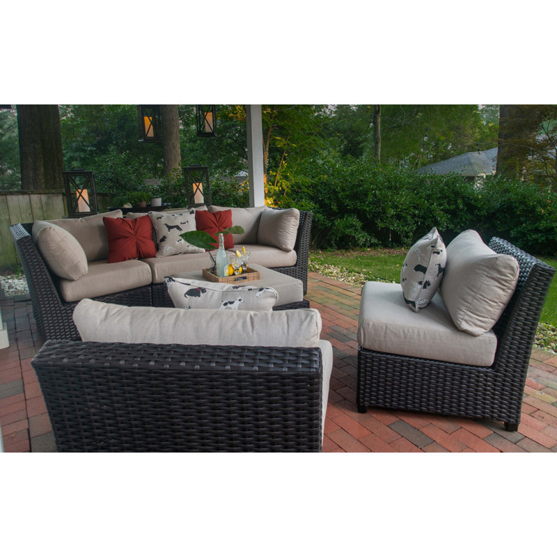 Siesta Key Outdoor Ottoman, Canvas Henna Sunbrella® Canvas