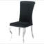 Chaises d'appoint noires rembourrées (ensemble de 4)-136610343