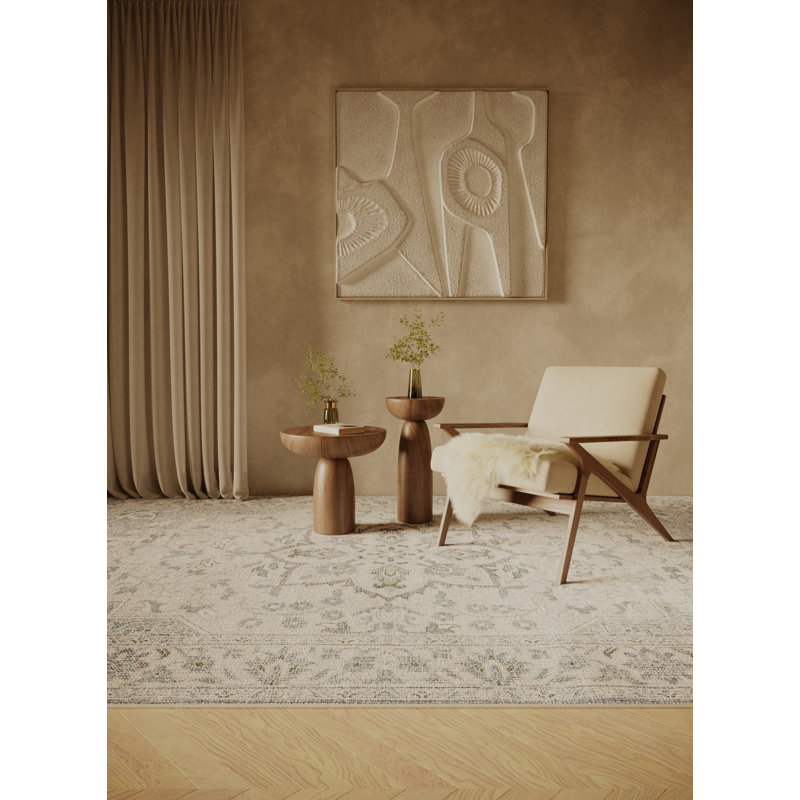 Fiton Hand Loomed Washable Oriental Indoor Rug, Round 5'
