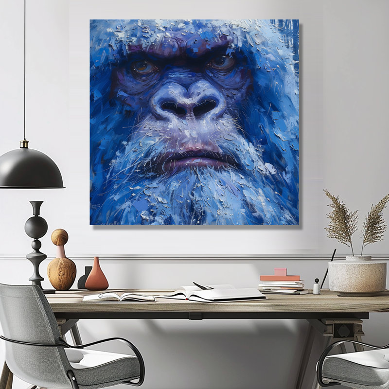 Blue Blue Glance Bigfoot - Bigfoot Wall Art Living Room, Toile tendue, H 36 po x l 36 po