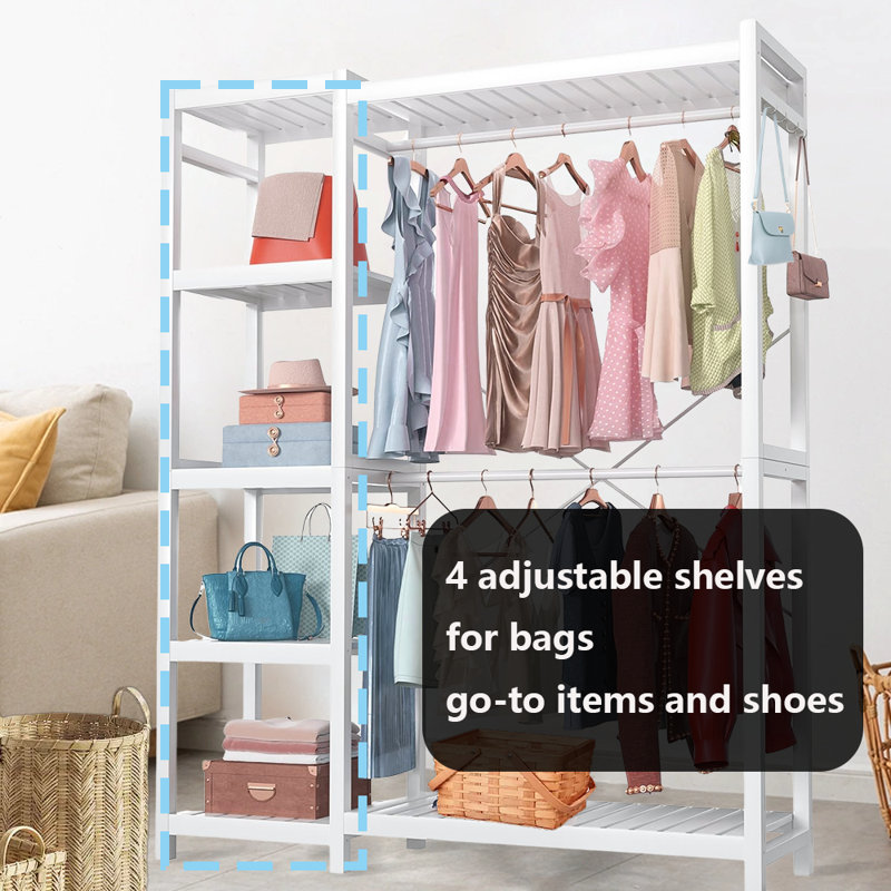 Versatile Multi-Functional Clothes Rack For Bedroom, Hallway, And More - Perfect For Hanging Clothes, Bags, And Towels, White