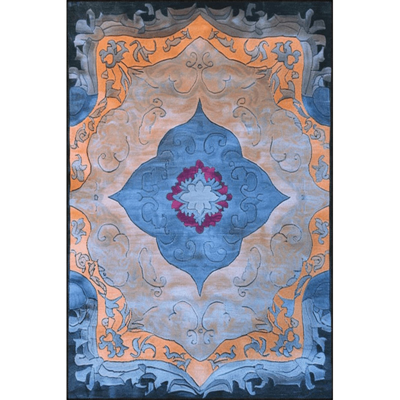 Tapis décoratif lavable à la machine à motif bleu traditionnel Paris Collection Paris