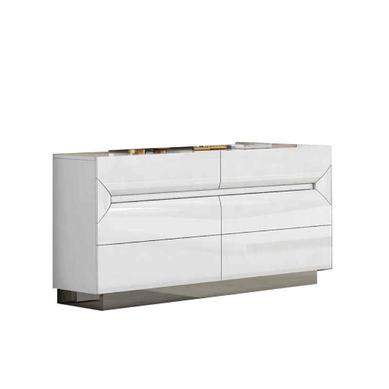 Commode 6 tiroirs avec miroir Ashtonbury, Blanc