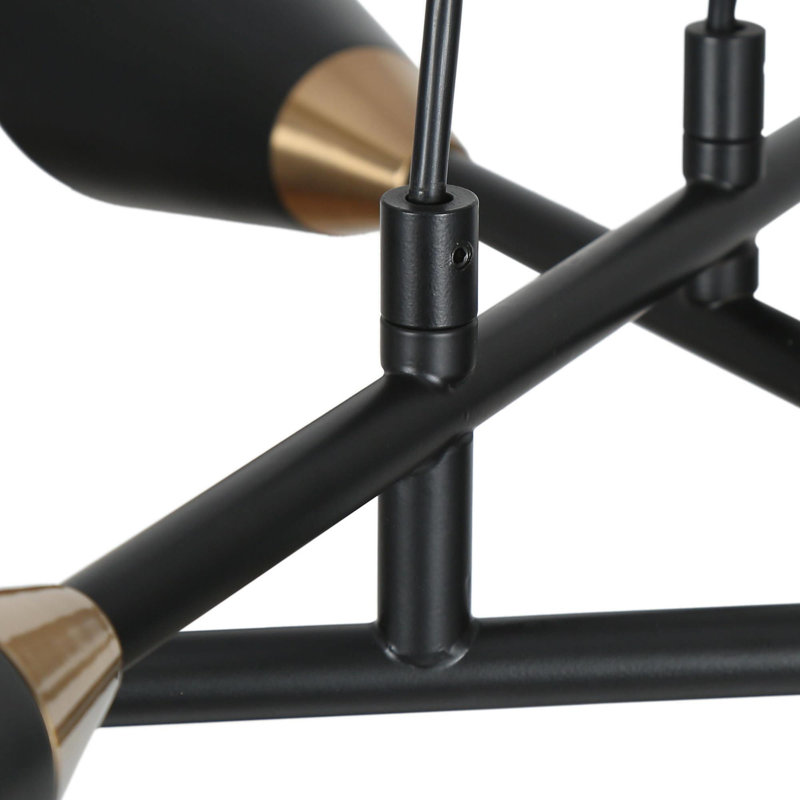 Desiderius 6 - Light Modern Wagon Wheel Black/Brass Chandelier