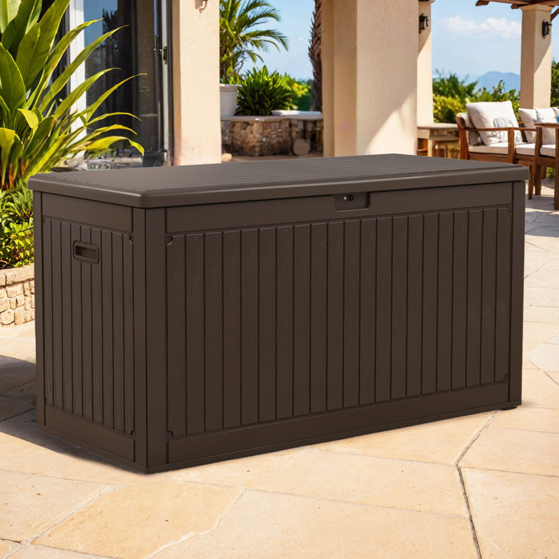 270 Gallon Resin Outdoor Storage Box, Brown