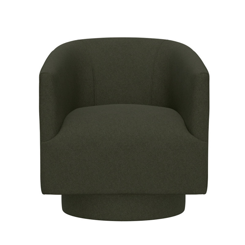 LeeRoy 29'' Wide Swivel Armchair, Forest Green Fabric