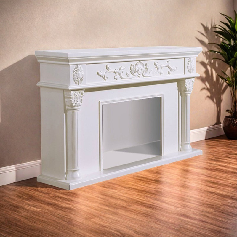 Foyer moderne moderne avec des sculptures élégantes, Blanc, H 35,43 po x l 59,05 po x P 12,99 po