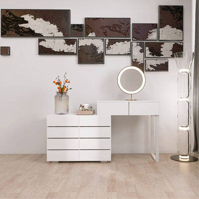 Commode à 10 tiroirs polyvalente pour le rangement de chambre à coucher, de salon et de bureau