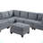 Living Room Furniture Tufted Armless Chair Linen Like Fabric 1Pc Armless Chair Cushion Nail Heads Wooden Legs-436172570
