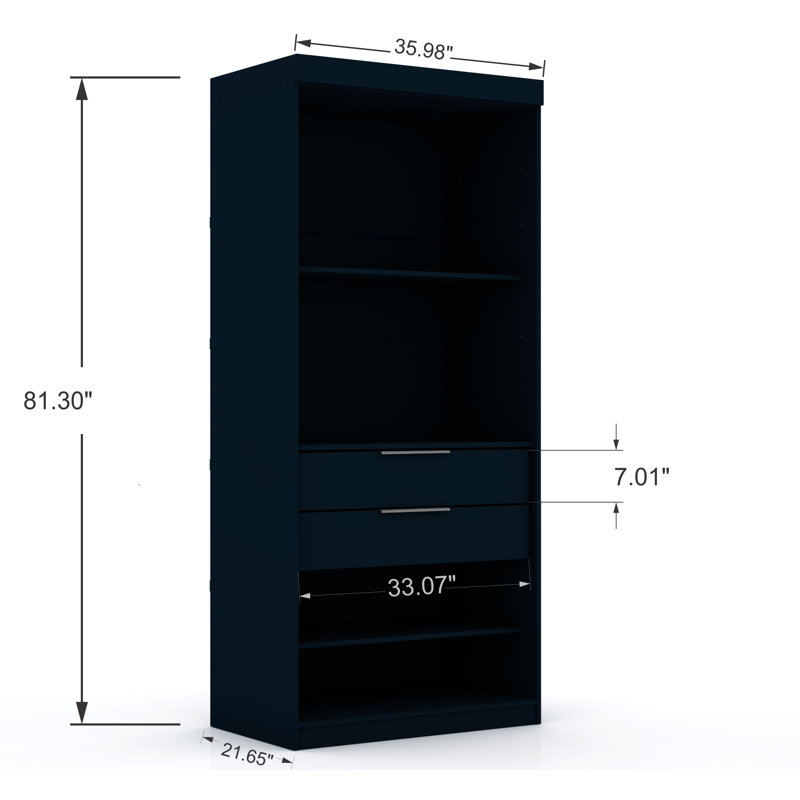 Aleece 35.98'' Closet System, Tatiana Midnight Blue