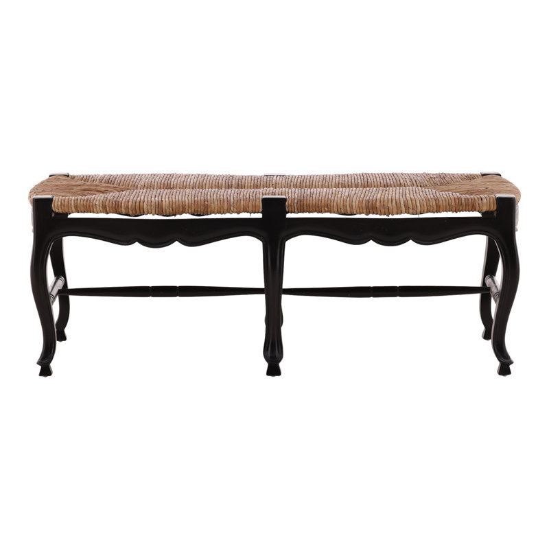 French Country Wood Bench, Black