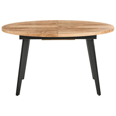 Extendable Oval Metal Base Dining Table