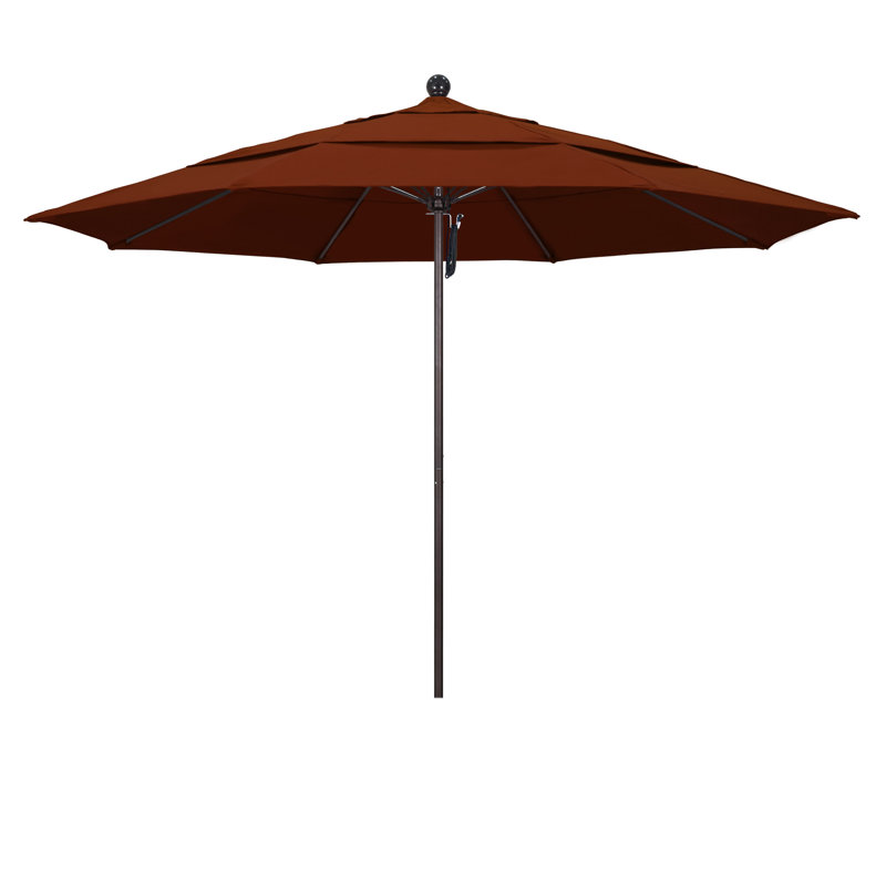 Parasol de marché 11 pi Hibo, Toile Brick Performance, Bronze